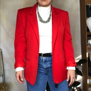 Vtg Leslie Fay Red Blazer